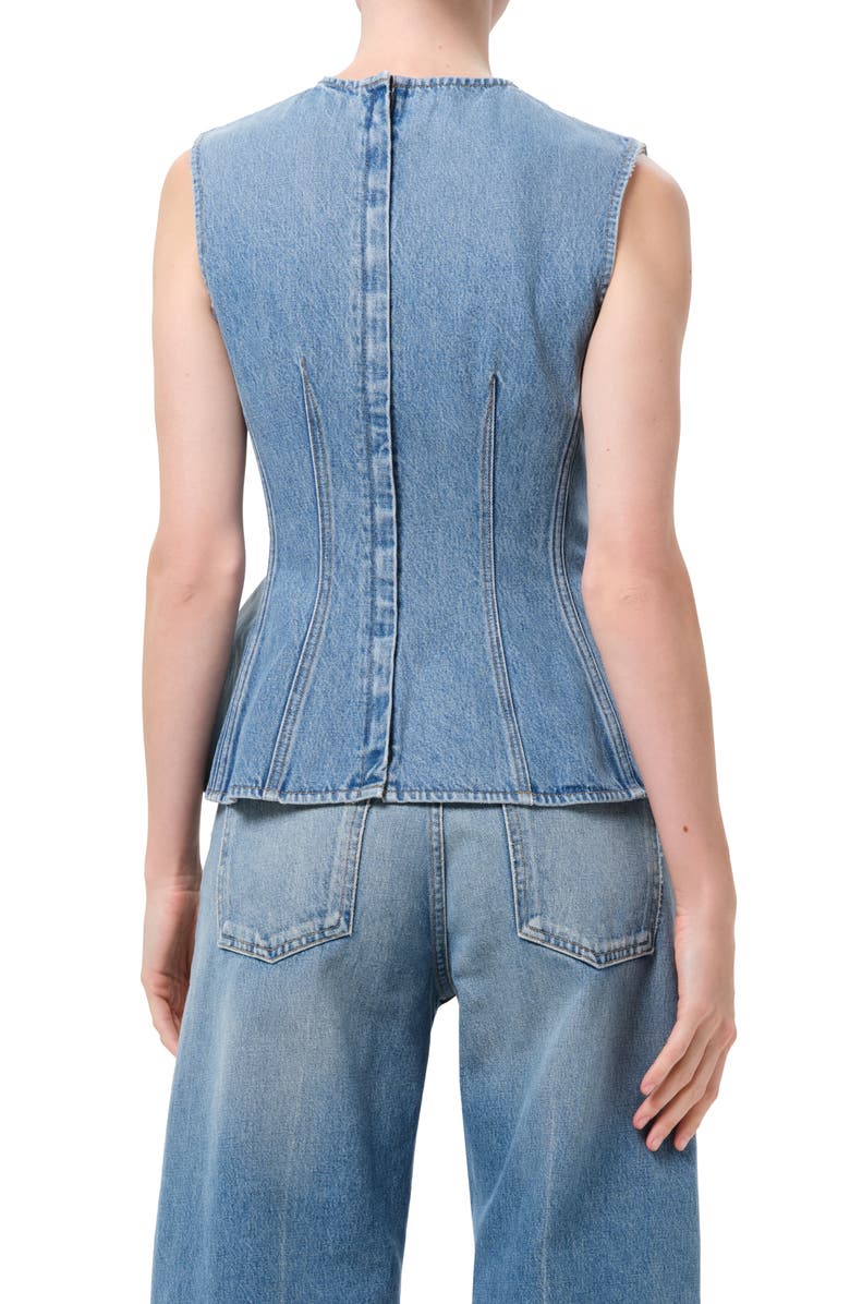 AGOLDE Corbin Denim Peplum Top, Alternate, color, Danton Md Vint Tinted Ind