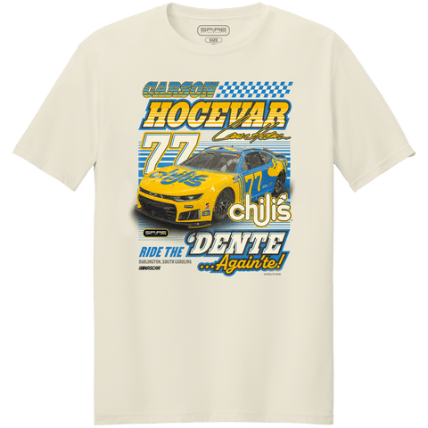 Men's Spire Motorsports  Natural Carson Hocevar #77 Chili's Car Throwback T-Shirt