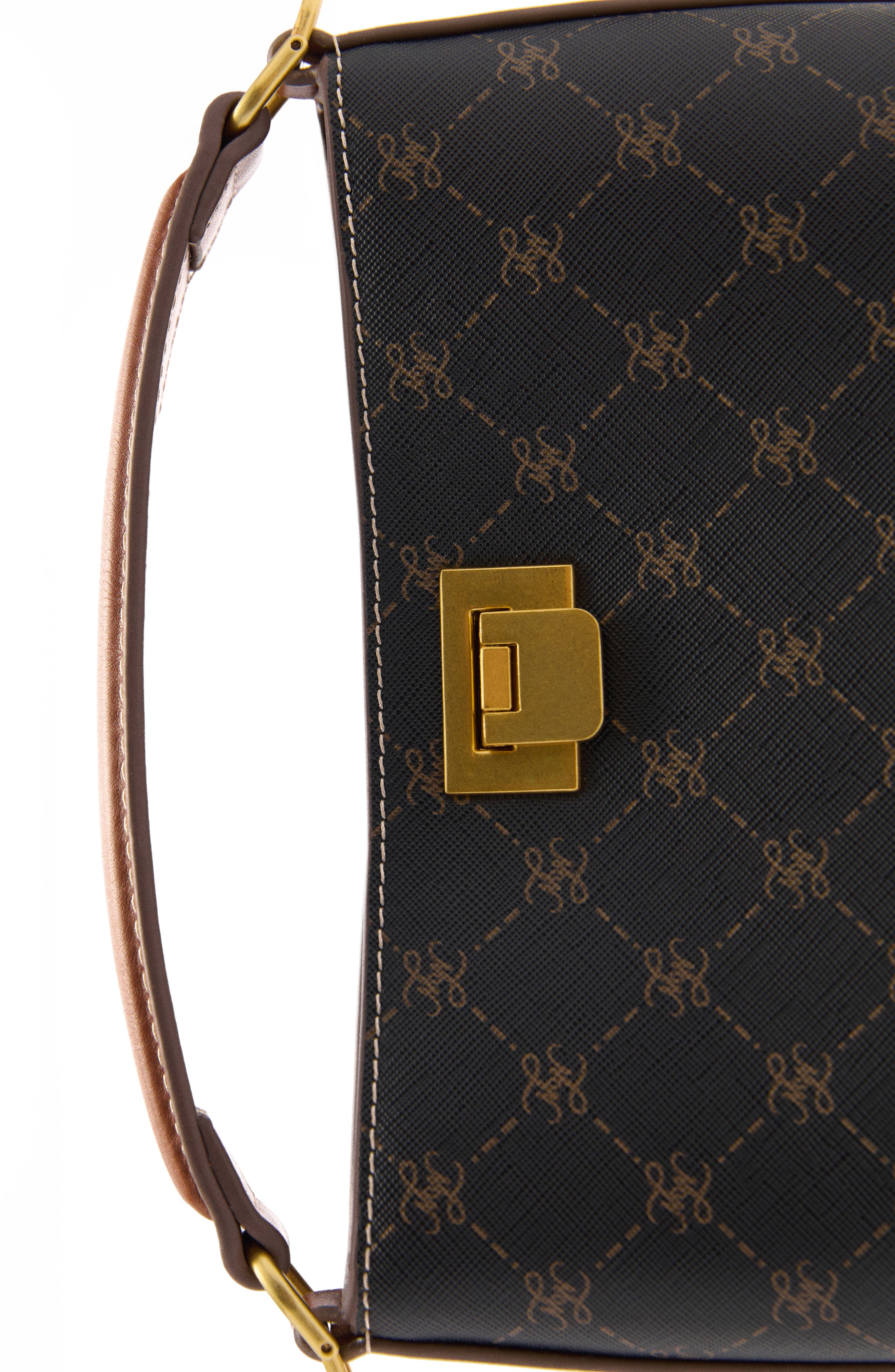 MANGO Mini Logo Monogram Top Handle Bag, Alternate, color, 