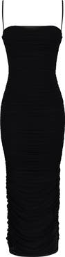 HOUSE OF CB Fornarina Ruched Mesh Maxi Dress