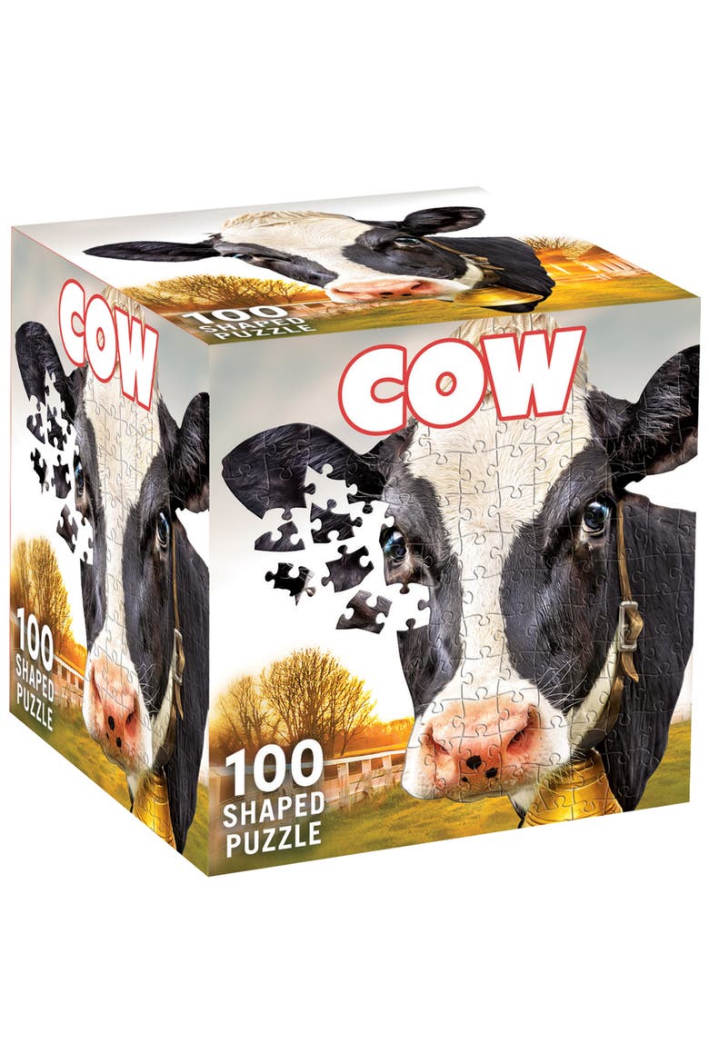 Cow 100 Piece Shaped Jigsaw Puzzle, Main, color, Multicolor