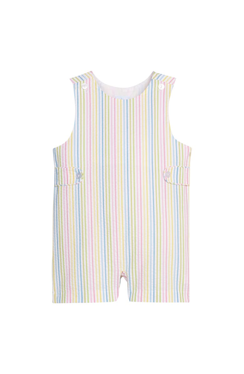 Little English Kids' Button Tab John John, Main, color, Rainbow Stripe Seersucker