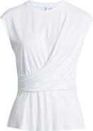 Nordstrom Draped Cap Sleeve Peplum Top