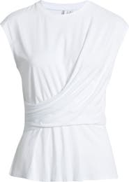 Nordstrom Draped Cap Sleeve Peplum Top