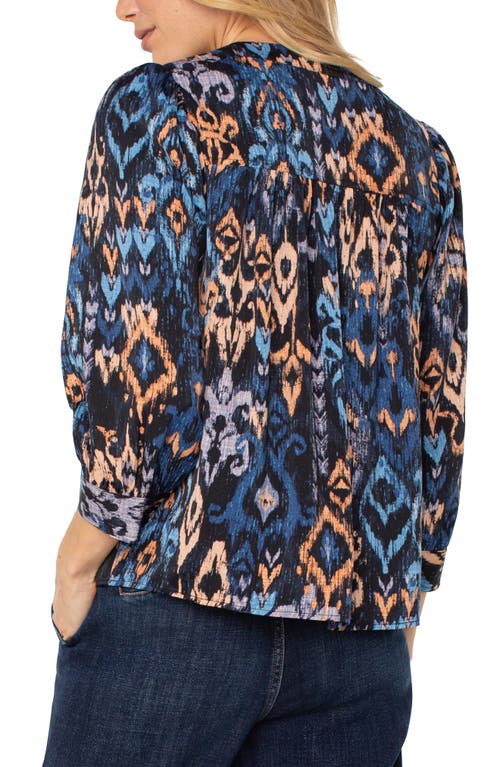 Liverpool Los Angeles Ikat V-neck Top In Multi