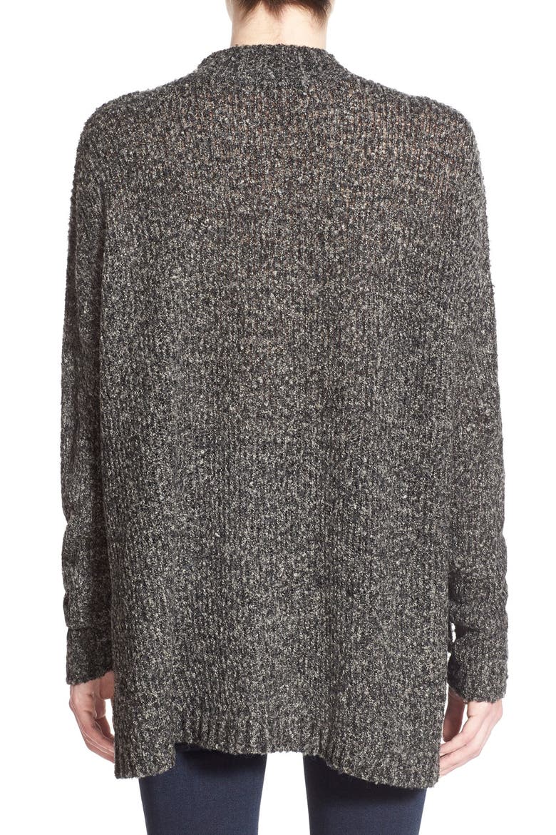 High/Low Slub Pullover, Alternate, color, BLACK