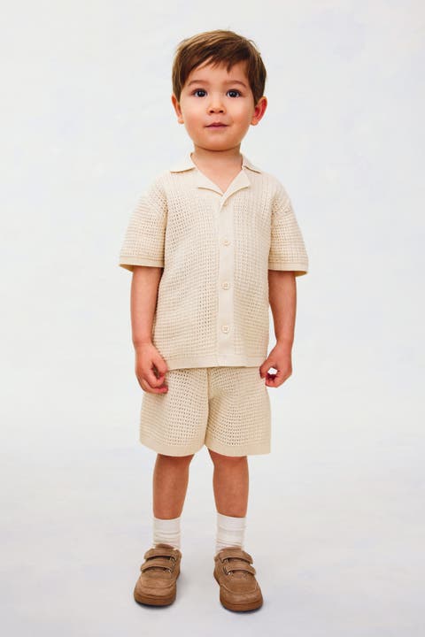2-piece pointelle-knit cotton set