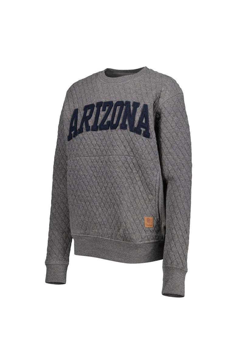 PRESSBOX Women's Pressbox Heather Charcoal Arizona Wildcats Moose Quilted Pullover Sweatshirt, Alternate, color, Heather Gray