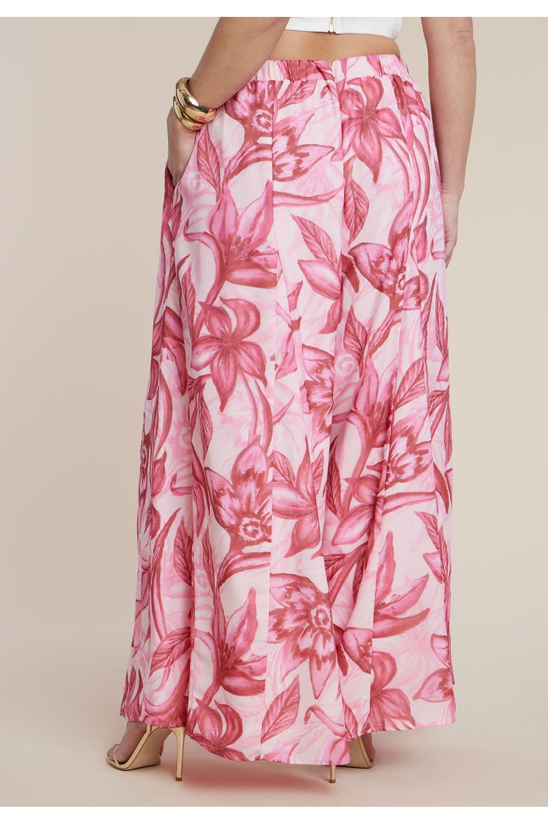 Patbo X Eloquii Wide Leg Godet Pants, Alternate, color, SAFFRON BLOOMS