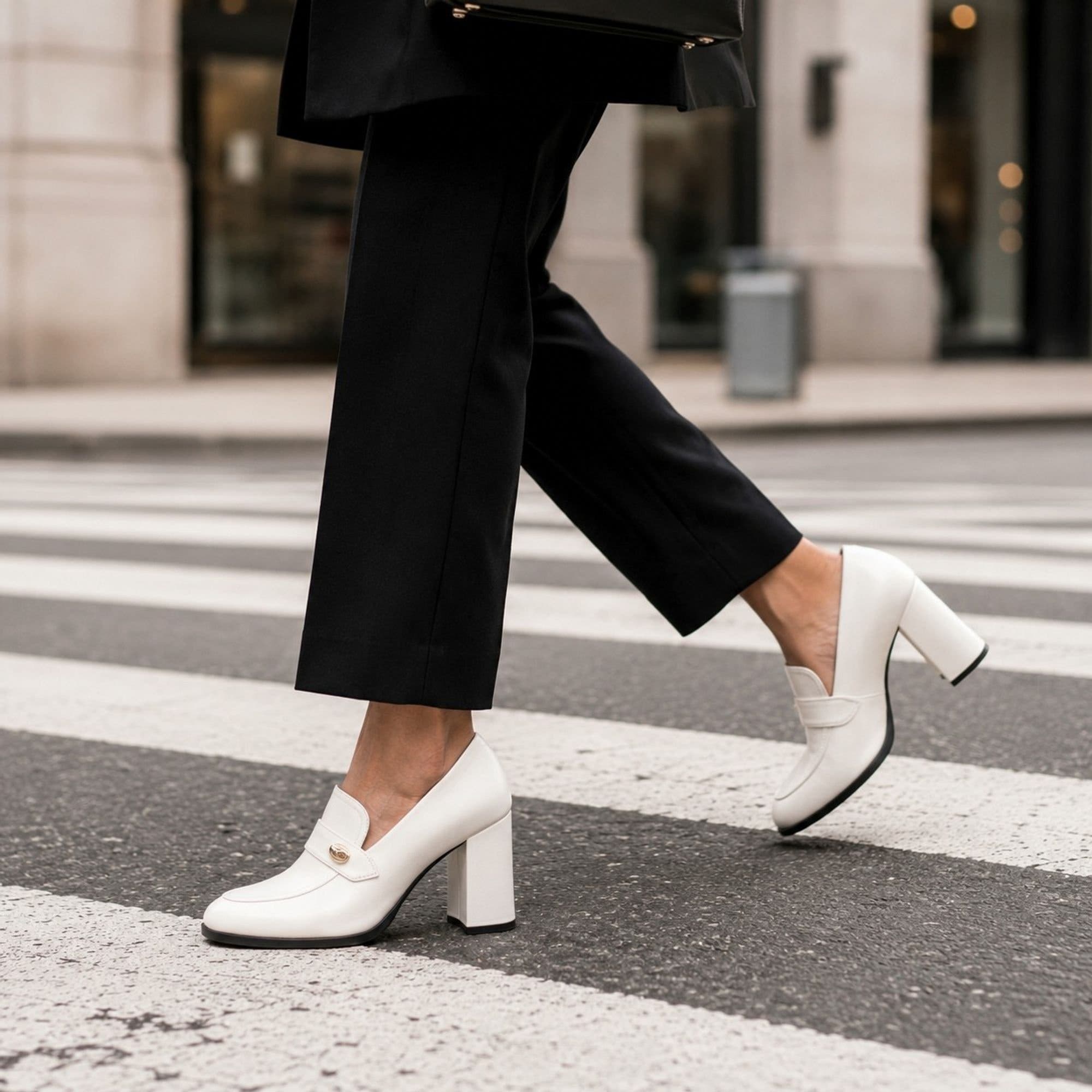 Vivienne Penny Loafer Pump, Alternate, color, White