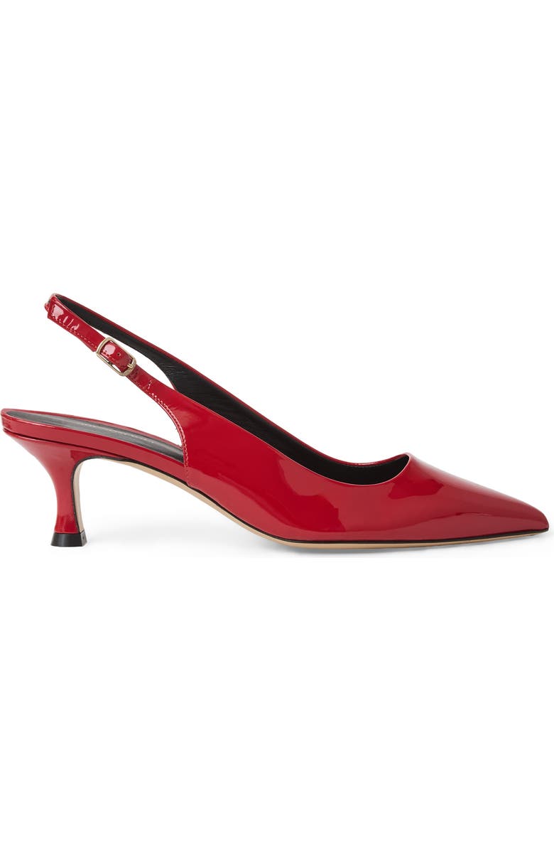 Bruno Magli Palerma Slingback Pointed Toe Kitten Heel Pump, Alternate, color, Berry Patent