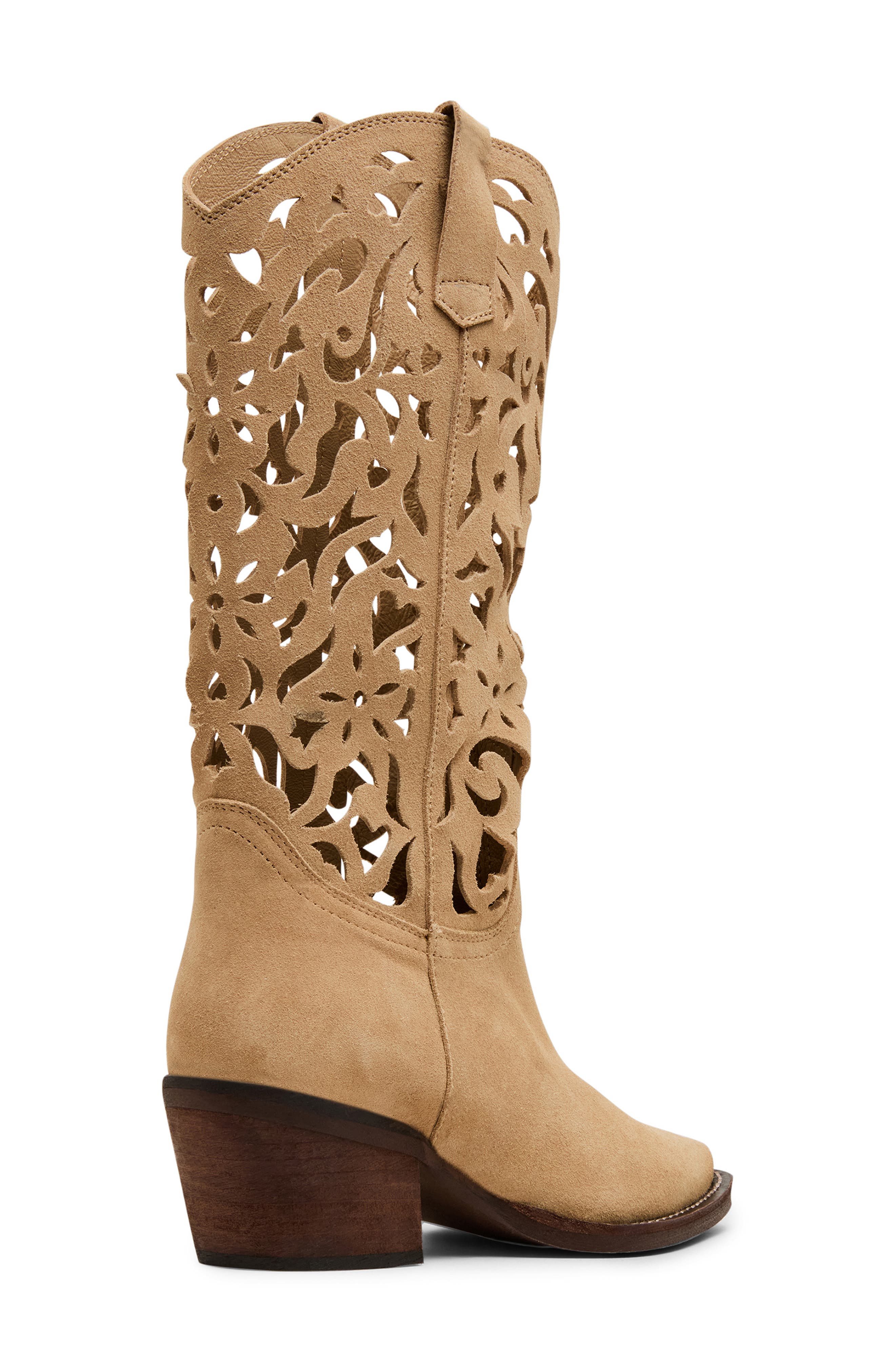 Steve Madden Albany Cutout Western Boot, Alternate, color, Taupe Suede