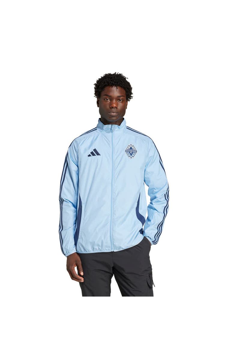 adidas Men's adidas Light Blue/Deep Sea Blue Vancouver Whitecaps FC 2025 Anthem Reversible Full-Zip Jacket, Alternate, color,