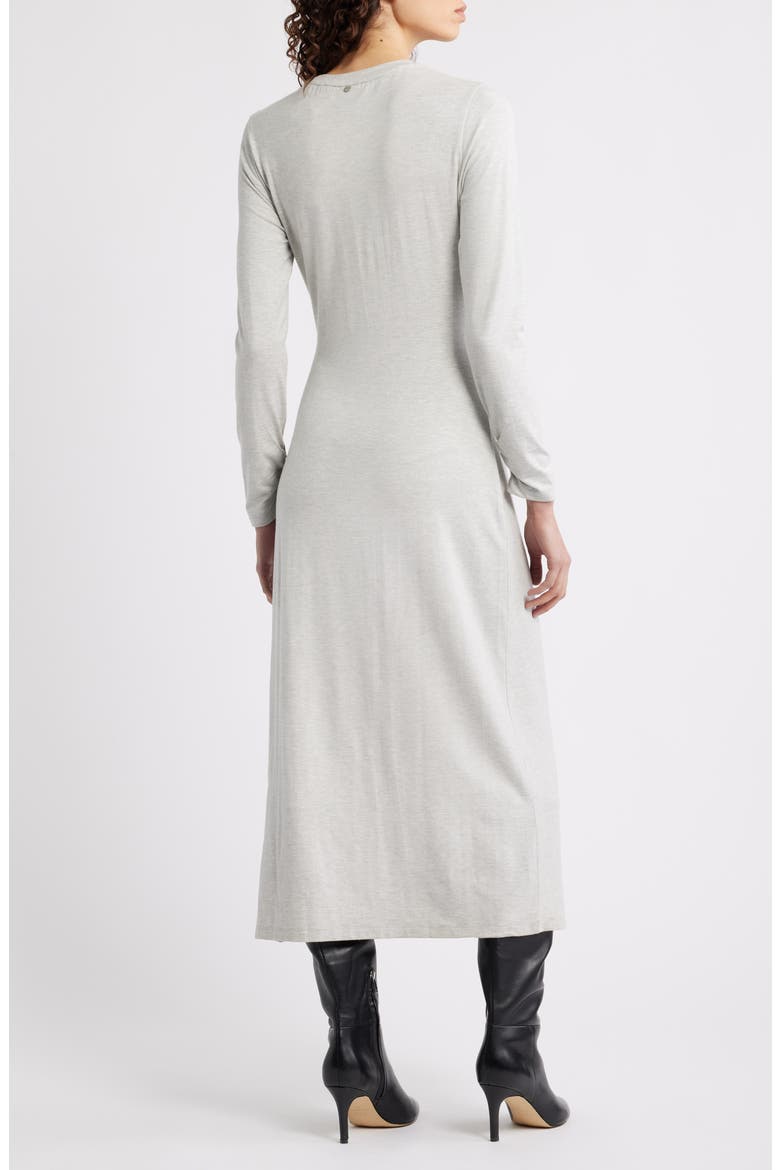 Erlot Side Tie Long Sleeve Midi Dress, Alternate, color, LIGHT/ PASTEL GREY