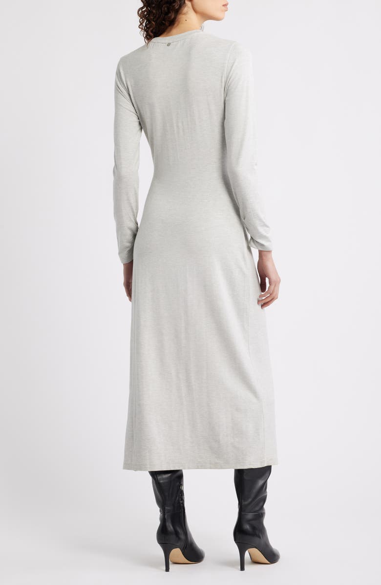 BOSS Orange Erlot Side Tie Long Sleeve Midi Dress, Alternate, color, Light/ Pastel Grey