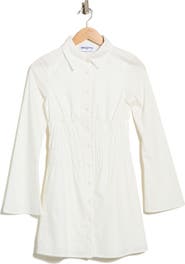 Princess Polly Stellaria Long Sleeve Cinched Waist Mini Shirtdress