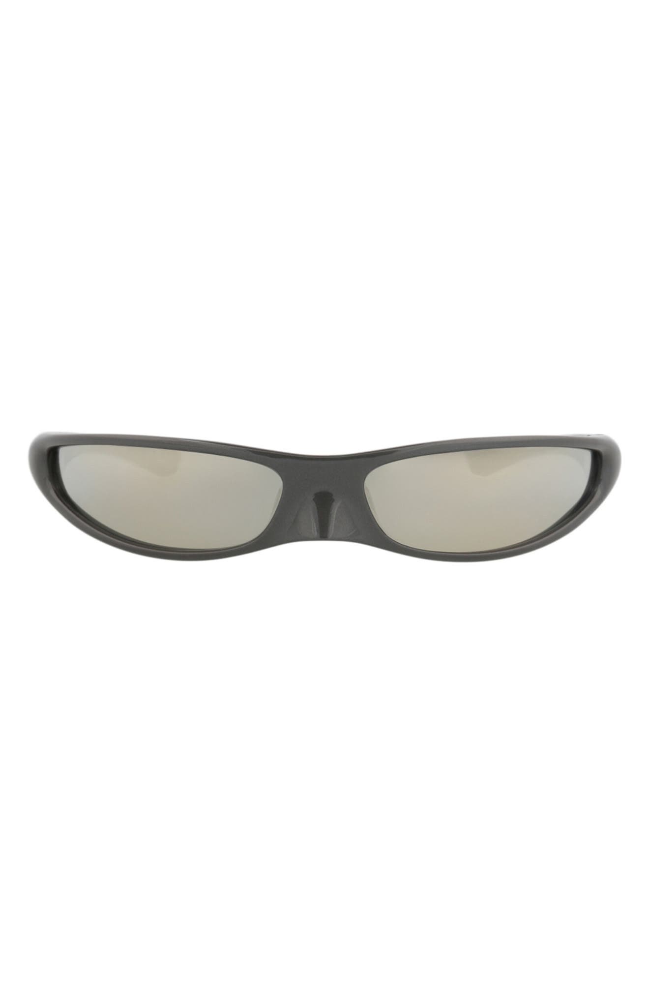 76mm Mirrored Shield Wrap Sunglasses