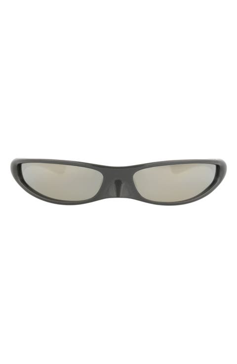 76mm Mirrored Shield Wrap Sunglasses