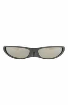76mm Mirrored Shield Wrap Sunglasses