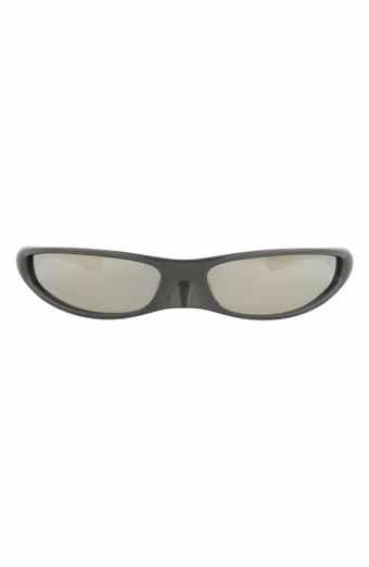 76mm Mirrored Shield Wrap Sunglasses