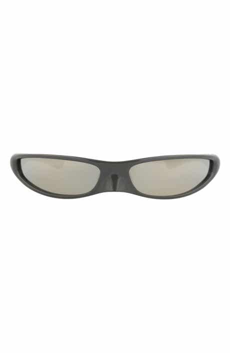76mm Mirrored Shield Wrap Sunglasses