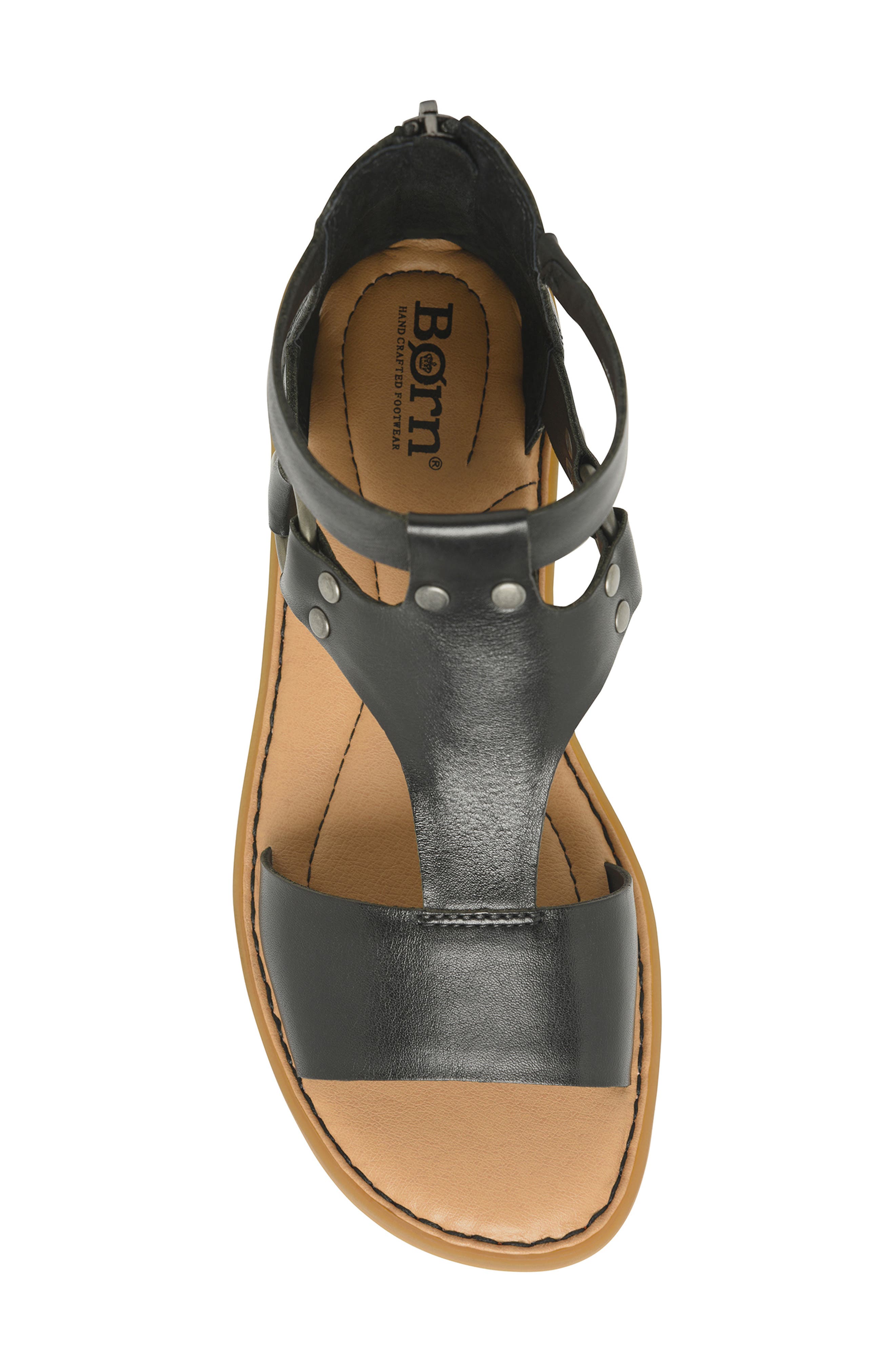 Børn Indi Ankle Strap Sandal, Alternate, color, Black Leather