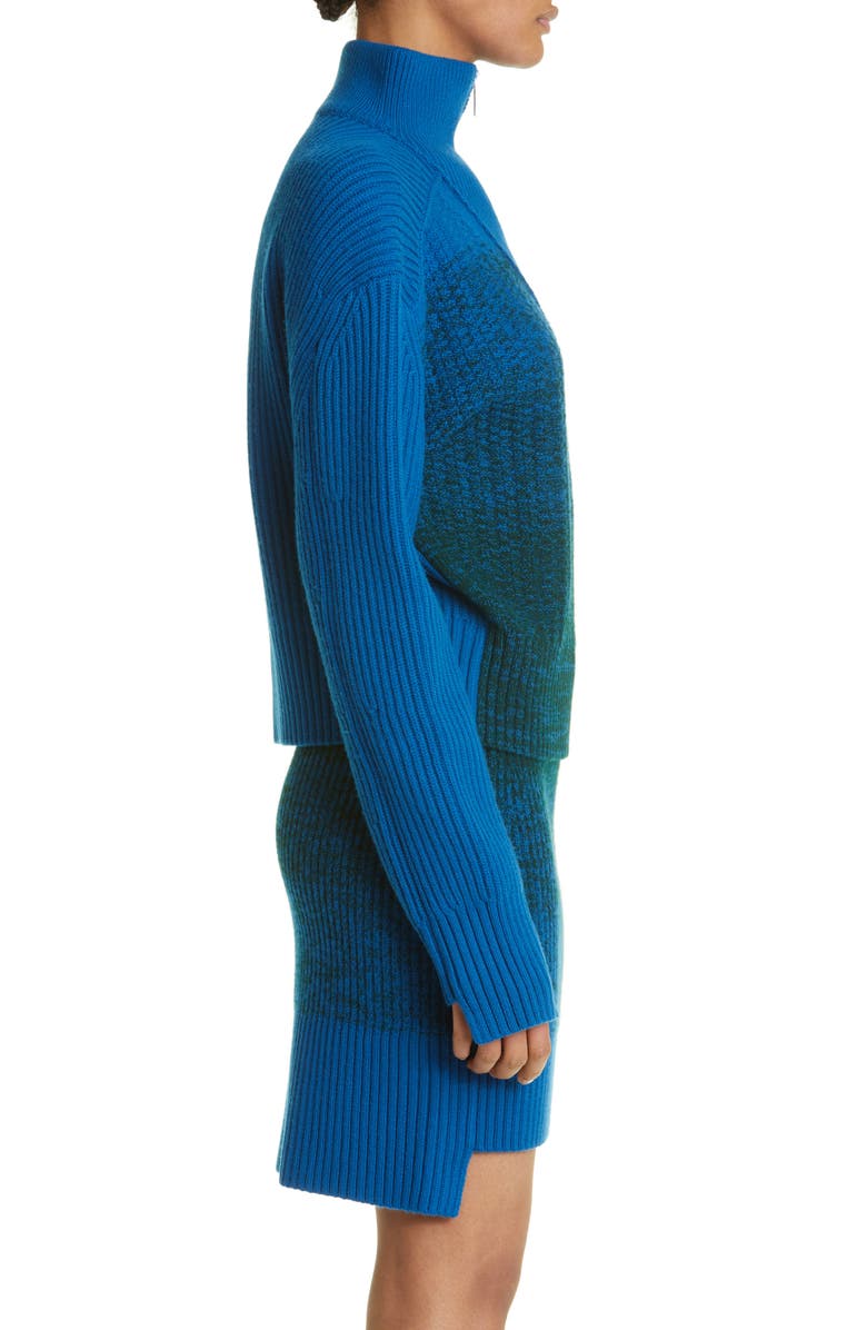 Victoria Beckham Half-Zip Wool Sweater, Alternate, color, 
