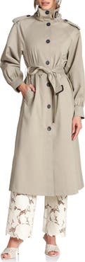Avec Les Filles Funnel Neck Trench Coat