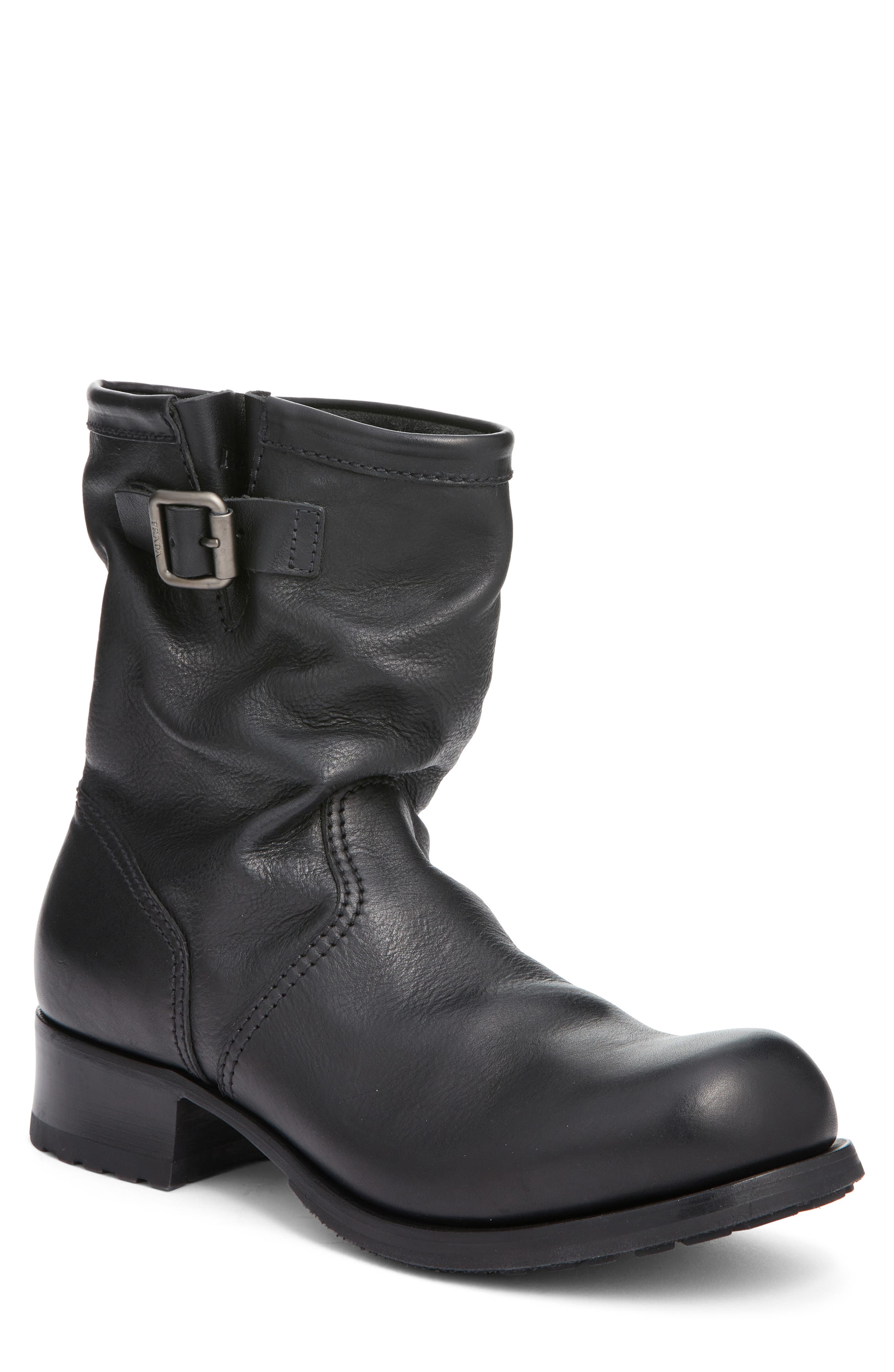 Prada Stivali Engineer Boot, Main, color, Nero