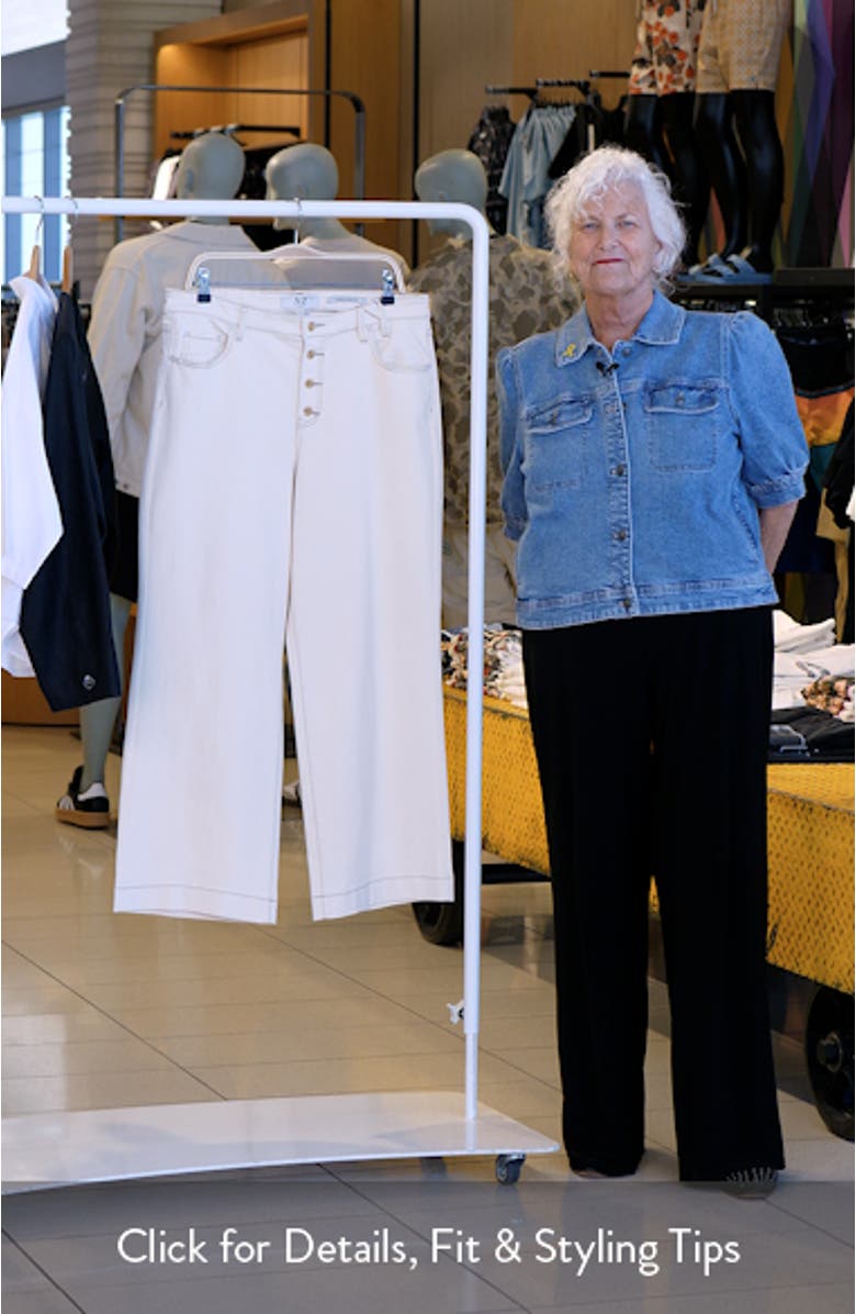 Exposed-Button Fly Ankle Wide Leg Jeans, sales video thumbnail