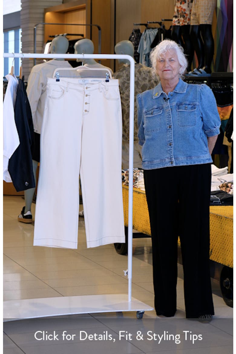 Exposed-Button Fly Ankle Wide Leg Jeans video