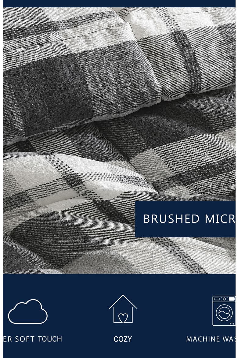 Crossview Plaid Comforter & Sham Set, Alternate, color, DARK GREY