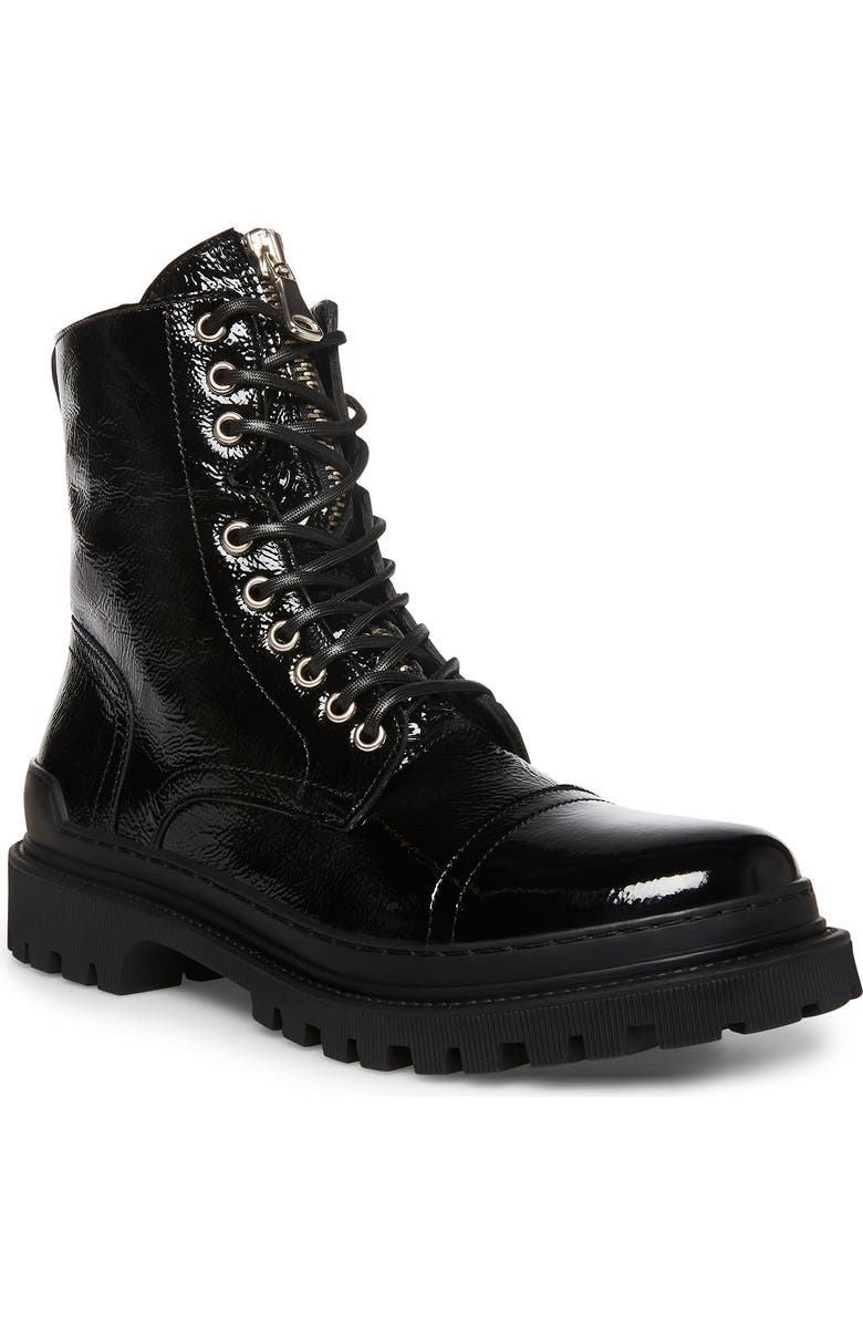 Steve Madden Guard Patent Leather Combat Boot, Main, color,