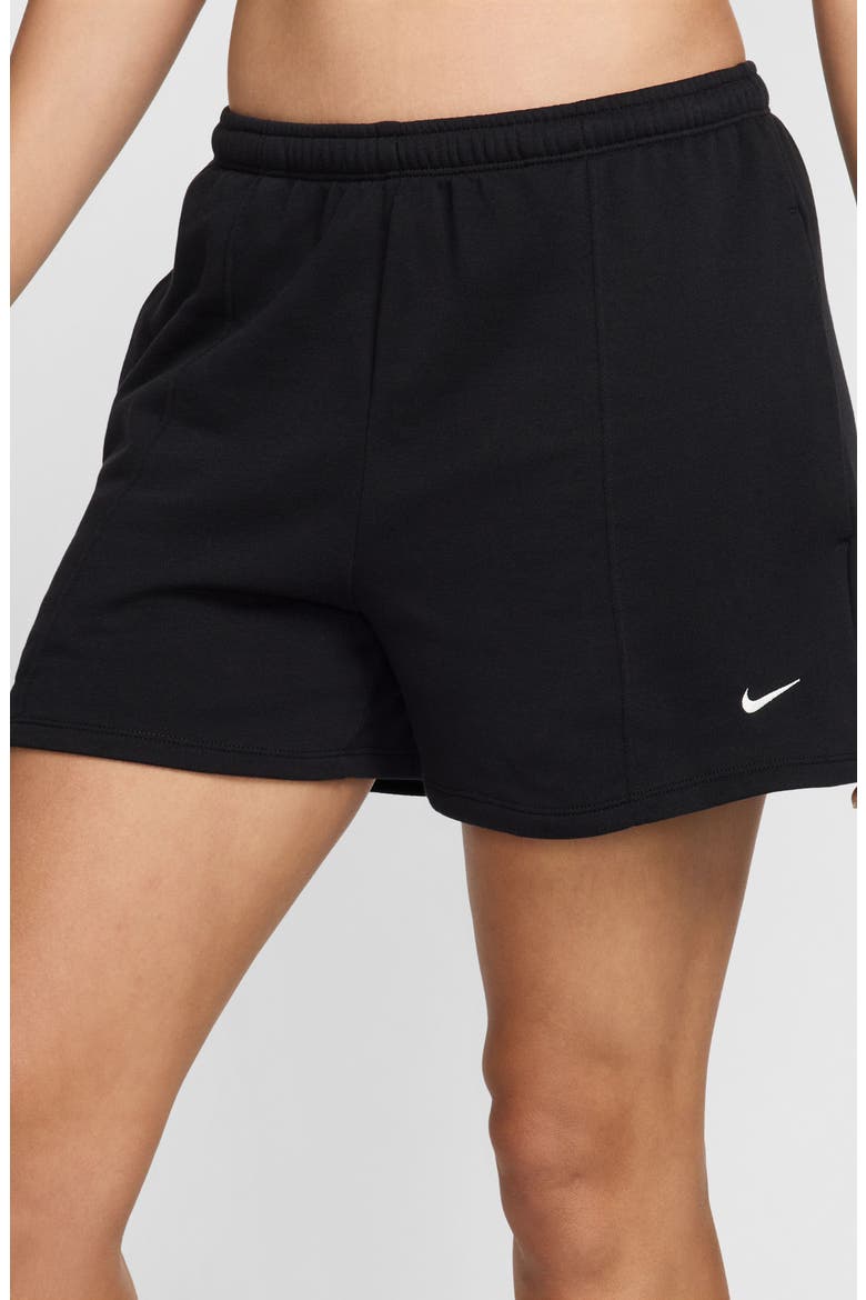Chill High Waist French Terry Shorts, Alternate, color, 010 010 BLACK/SAIL