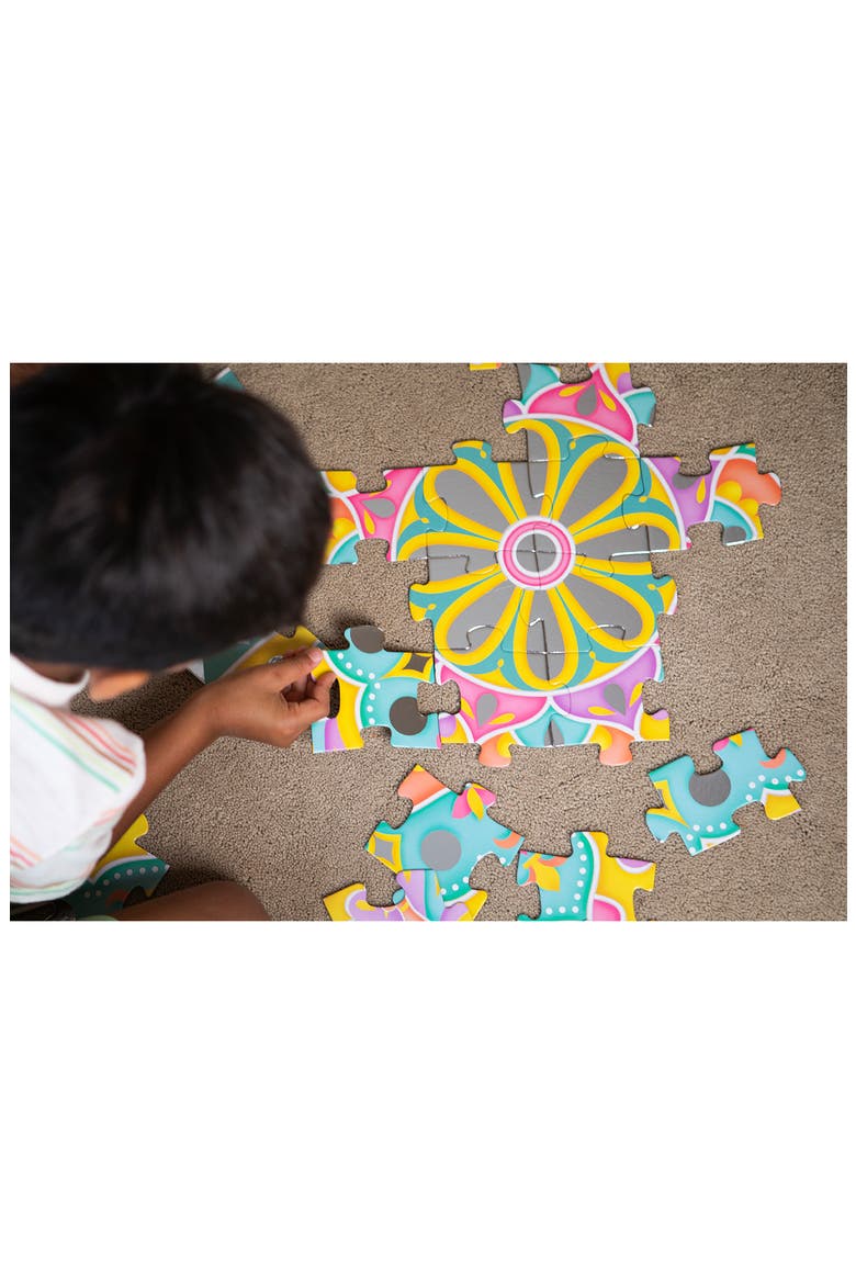 Magic Mirror Silver Foil Rangoli Puzzle - 75 pcs, Alternate, color, MULTI COLOR