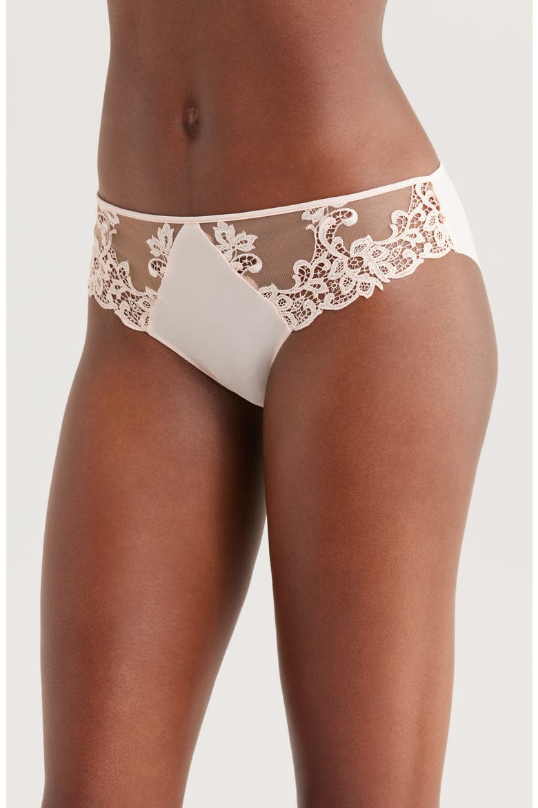 Saga Embroidered Bikini, Alternate, color, PINK BEIGE