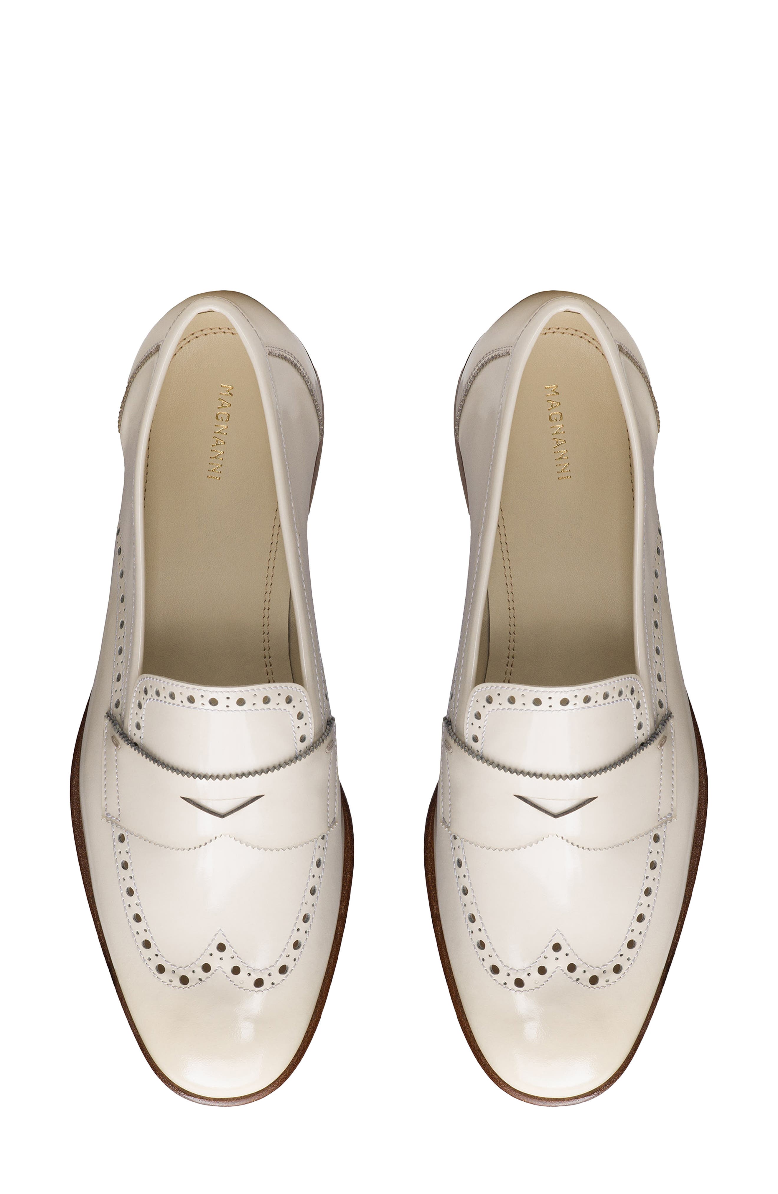 Cassandra Wingtip Penny Loafer, Alternate, color, CREAM