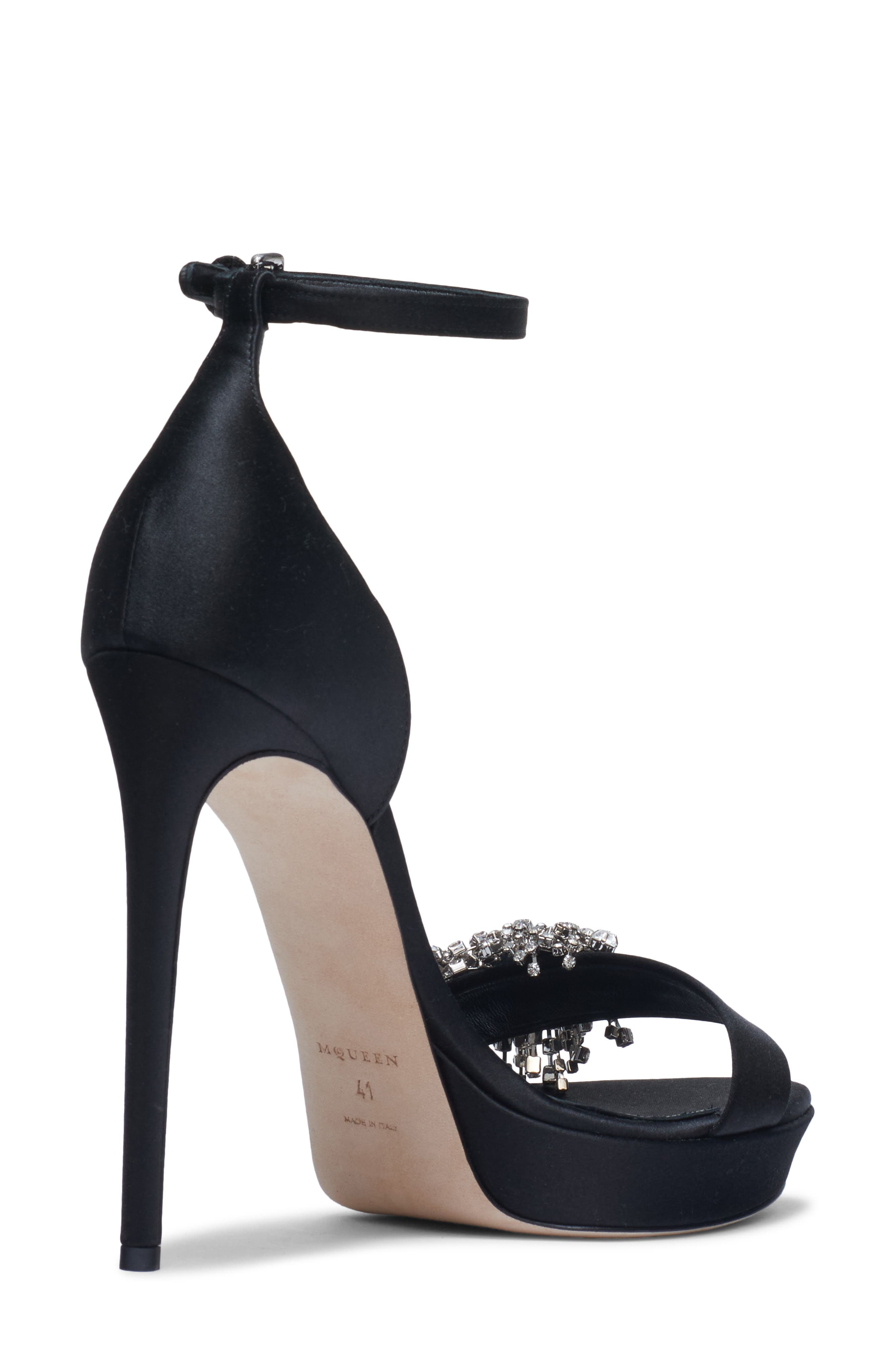 McQueen Jewel Platform Sandal, Alternate, color, Black
