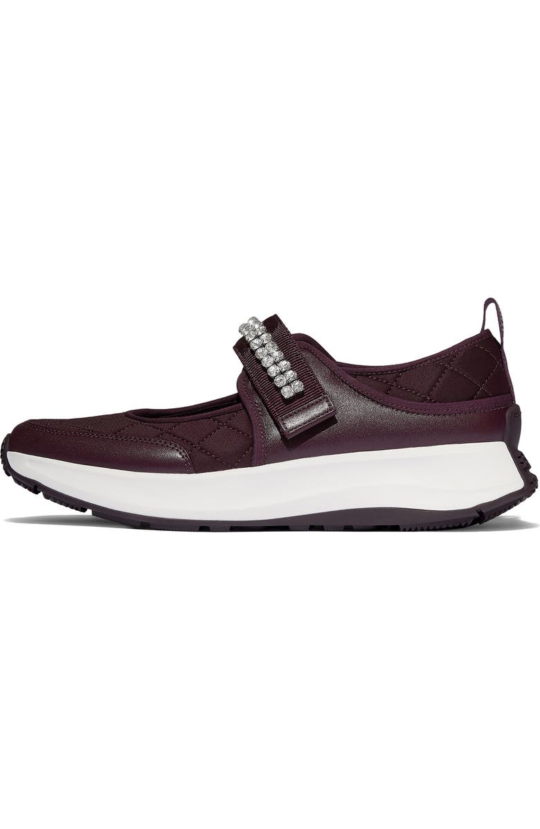 FitFlop F-Mode Flow Crystal Strap Quilted Mary Jane Sneaker, Alternate, color, Plumberry