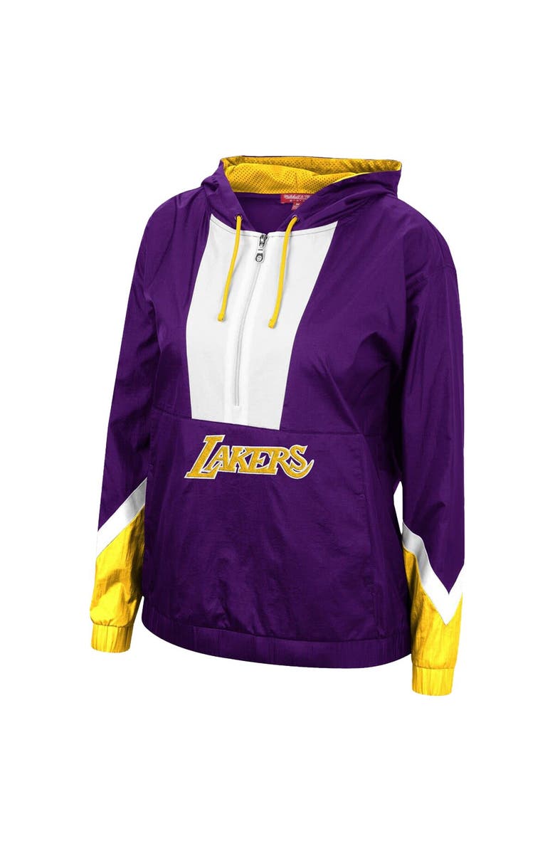 Mitchell & Ness Women's Mitchell & Ness Purple Los Angeles Lakers Half-Zip Windbreaker 2.0 Hoodie, Alternate, color, Purple