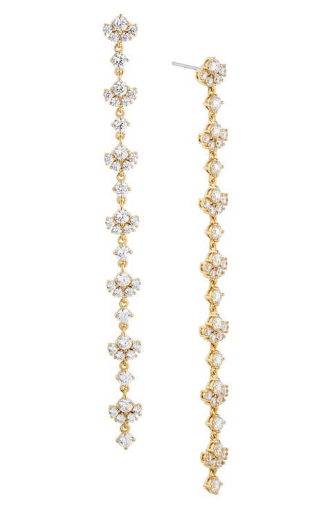 Cubic Zirconia Linear Drop Earrings
