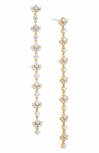 Cubic Zirconia Linear Drop Earrings