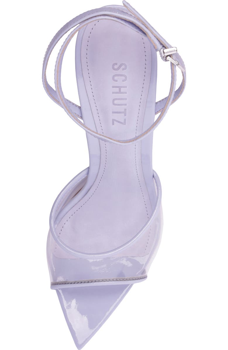 Schutz Elodie Ankle Strap Wedge Sandal, Alternate, color, Lavander Sky