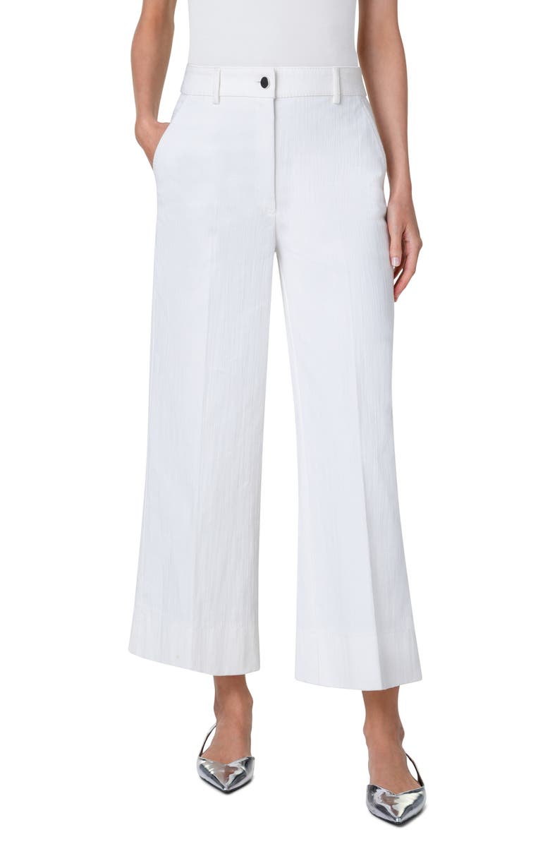 Akris punto Chiara Wide Leg Crop Pants, Main, color, Cream
