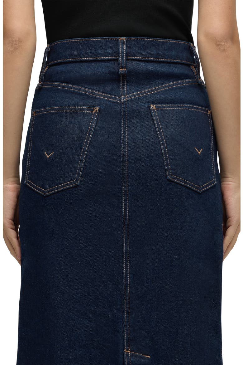 Reconstructed Stretch Cotton Denim Maxi Skirt, Alternate, color, EVE