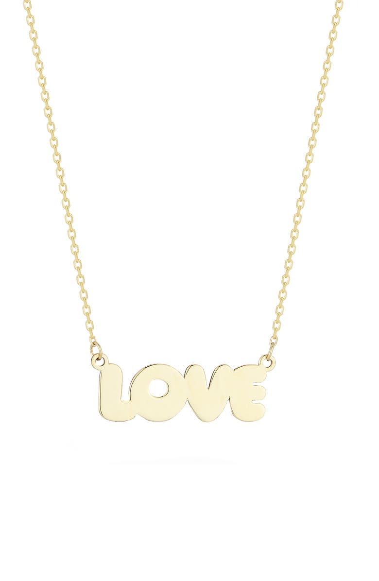 Ember Fine Jewelry 14K Gold Love Pendant Necklace, Main, color,