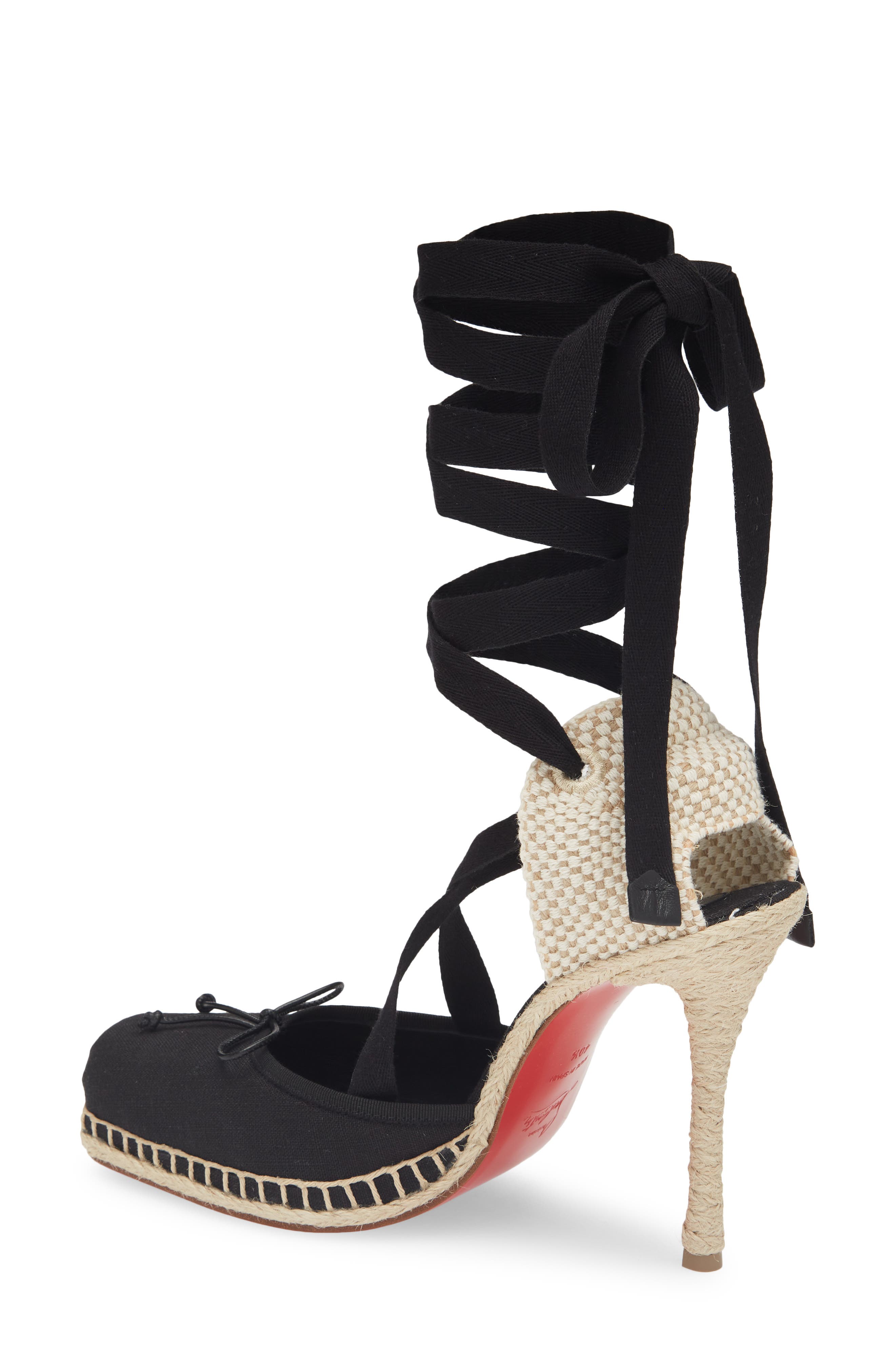Cassiadrilla Ankle Wrap Espadrille Pump, Alternate, color, 3557 BLACK/ NATURAL