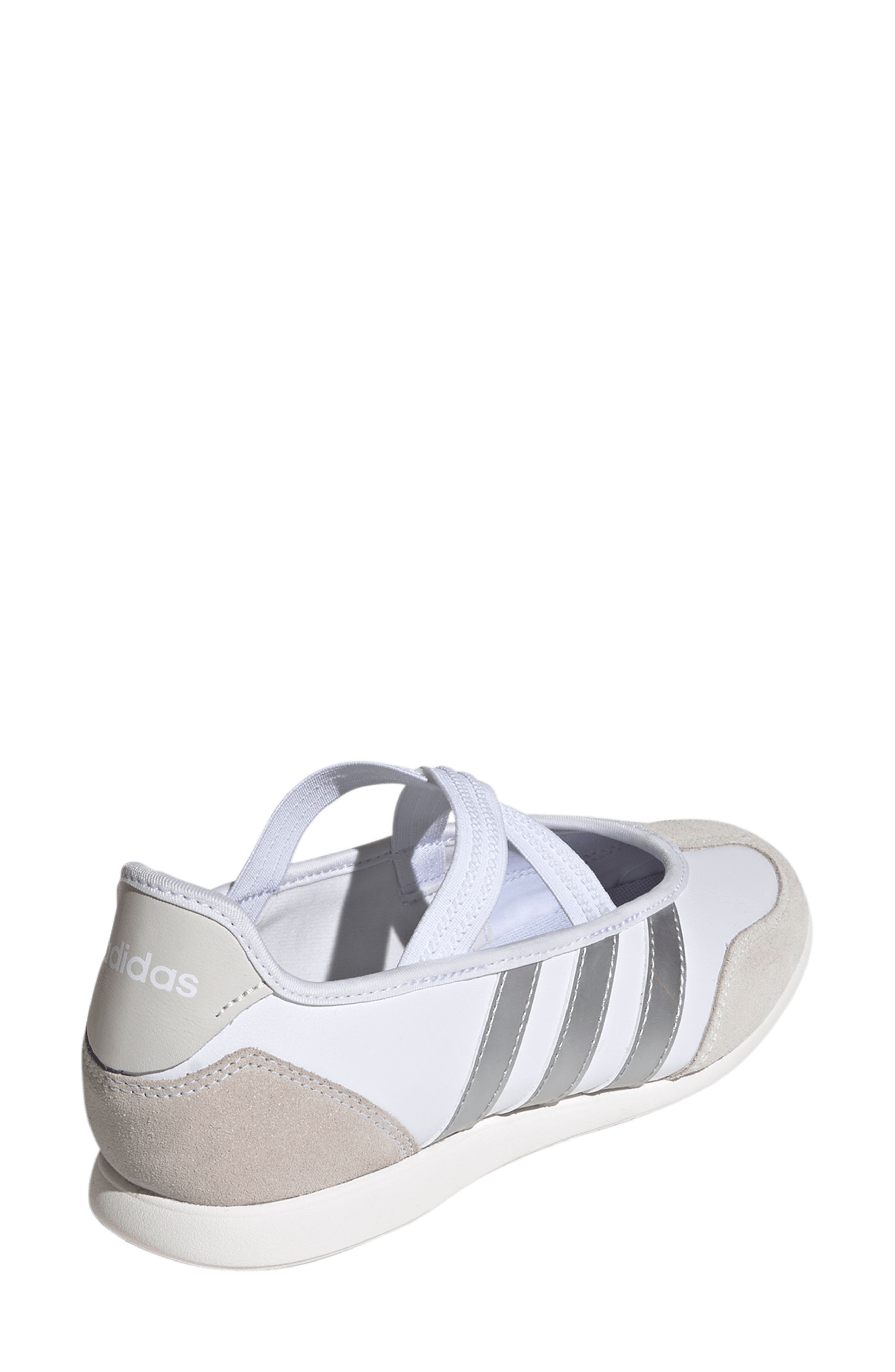 adidas Barreda Mary Jane Flat, Alternate, color, White/ Silver Met./ Off White