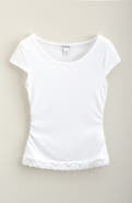 Nordstrom Kids' Ruched Lace Trim Tee