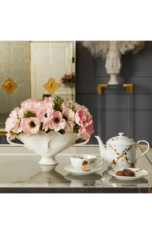 Jonathan Adler 1948 Saucer In White/gold Splatter
